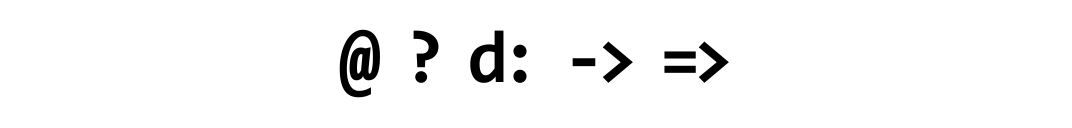 The five core Lonelog symbols: @ ? d: -> =>